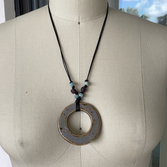 Ceramic necklace with glass beads - Picture 7 of 8